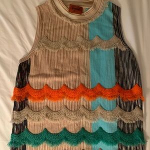 Missoni Knit Tank with Scallop Stripe Trim